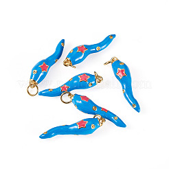 6Pcs Brass Enamel Pendants&nbsp;KK-SW0001-08A