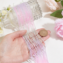 20 Strands Transparent Gradient Color Glass Beads Strands&nbsp;GLAA-GA0001-79C