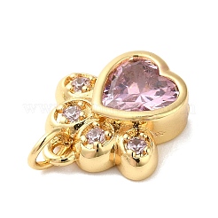 Rack Plating Brass Pave Cubic Zirconia Charms&nbsp;KK-O142-58G