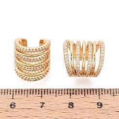 Brass Micro Pave Clear Cubic Zirconia Cuff Earrings&nbsp;EJEW-T047-60G