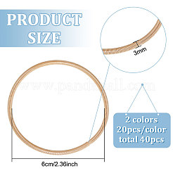 40Pcs 2 Colors Carbon Steel Round Snake Chains Stretch Bracelets Set for Women&nbsp;BJEW-BC0001-09