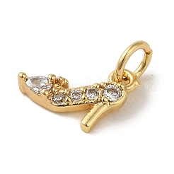 Brass Micro Pave Clear Cubic Zirconia Pendants&nbsp;KK-R162-016C-G