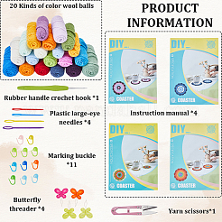 DIY Coaster Knitting Kits&nbsp;DIY-WH20007-14