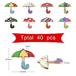 40Pcs 8 Colors Printed Alloy Enamal Pendants&nbsp;ENAM-CJ0002-62