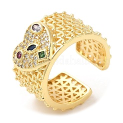 Rack Plating Brass Hollow Open Cuff Rings&nbsp;RJEW-R138-04G