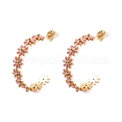 304 Stainless Steel Enamel Stud Earrings&nbsp;EJEW-S226-02G-02