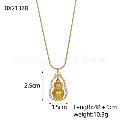 304 Stainless Steel Micro Pave Cubic Zirconia Pendant Necklaces&nbsp;NJEW-OY002-38G