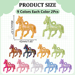 18Pcs 9 Colors Opaque Acrylic Pendants&nbsp;SACR-WR0001-05