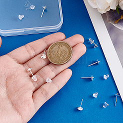 4Pairs 925 Sterling Silver Stud Earring Findings&nbsp;STER-PH0003-93