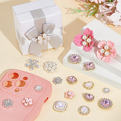 30Pcs 15 Styles Resin Rhinestone & Alloy Cabochons&nbsp;DIY-NB0014-60