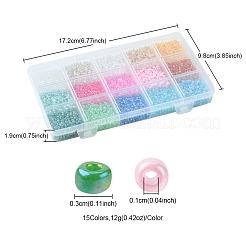180G 15 Colors Glass Seed Beads&nbsp;SEED-FS0001-11