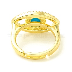 Clear Cubic Zirconia Evil Eye Adjustable Ring&nbsp;ZIRC-P096-04G
