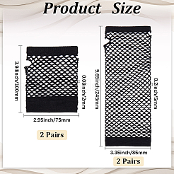 4 Pairs 4 Styles Women Polyester Mesh Gloves&nbsp;AJEW-CY0001-15