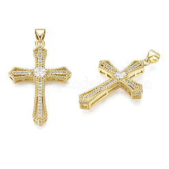 Brass Micro Pave Cubic Zirconia Pendants&nbsp;X-KK-N227-86A