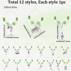 12Pcs Wine Theme Glass Wine Glass Charms&nbsp;AJEW-SC00044