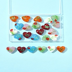 24Pcs 6 Colors Handmade Bumpy Millefiori Glass Beads&nbsp;LAMP-FS0001-39