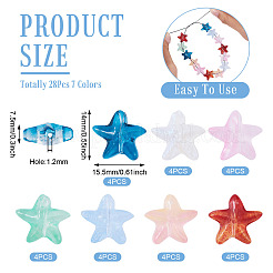 28Pcs 7 Colors Glass Beads&nbsp;GLAA-TA0003-34