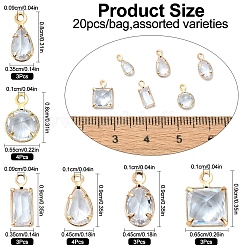 20Pcs Brass Cubic Zirconia Charms&nbsp;ZIRC-YW0001-12