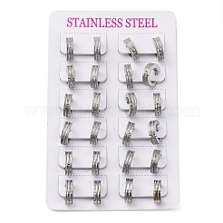 Sand Flash 304 Stainless Steel Hoop Earrings for Women&nbsp;EJEW-M001-22P