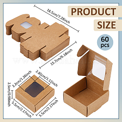 60Pcs Square Foldable Creative Kraft Paper Box&nbsp;CON-BC0007-72A