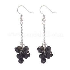 Natural Obsidian Chips Beaded Jewelry Set&nbsp;SJEW-JS01231-01