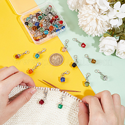 Birthstone Glass Locking Stitch Marker&nbsp;HJEW-UN00030