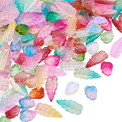 120Pcs 2 Styles Autumn Theme Two-Tone Transparent Glass Charms&nbsp;EGLA-TA0013-49