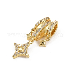Brass Micro Pave Clear Cubic Zirconia Pendants&nbsp;X-KK-C093-23G