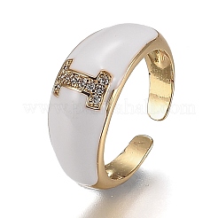 Brass Micro Pave Clear Cubic Zirconia Cuff Rings&nbsp;RJEW-H538-03G-I