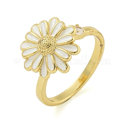 Daisy Enamel Rotatable Cuff Rings for Women&nbsp;RJEW-M016-05G
