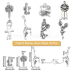 80Pcs 8 Style Tibetan Style Alloy Pendants&nbsp;TIBEP-SC0002-19