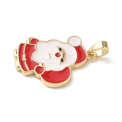 Christmas Brass Enamel Pendants&nbsp;KK-K305-08C-G