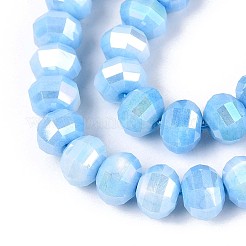Anti-Tarnish Electroplate Glass Beads Strands&nbsp;GLAA-T025-8mm-19J