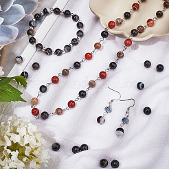 Natural Striped Agate/Banded Agate Bead Strands&nbsp;G-AR0001-48