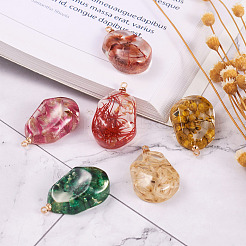 12Pcs 6 Colors Resin Pendants&nbsp;RESI-CD0001-08