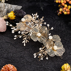 Alloy with Plastic Pearl Ornament Accessories&nbsp;FIND-WH20030-11B-G