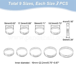 201 Stainless Steel Grooved Finger Rings Set for Men Women&nbsp;RJEW-UN0002-64B