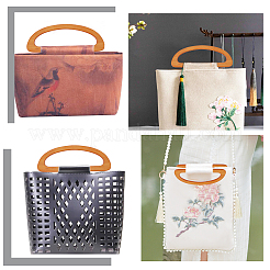 2Pcs D-shape Wooden Bag Handles&nbsp;DIY-WR0001-13B