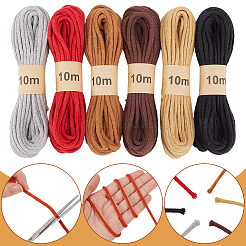 6 Bunldes 6 Colors Braided Polycotton Round Twine&nbsp;OCOR-CY0004-24B