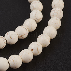 Synthetic Magnesite Beads Strands&nbsp;TURQ-S192-8mm-1