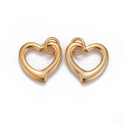 304 Stainless Steel Open Heart Charms&nbsp;STAS-L218-14G