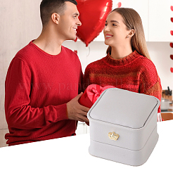 2Pcs Square PU Leather Ring Gift Boxes&nbsp;LBOX-CL0001-06