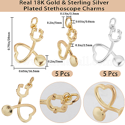 10Pcs 2 Colors Brass Pendants&nbsp;KK-BBC0021-67