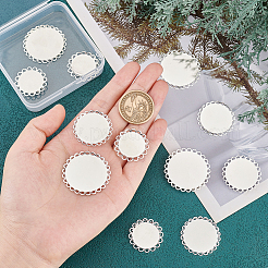 12Pcs 3 Styles Iron Slide Charms Cabochon Settings&nbsp;FIND-PH0008-77S
