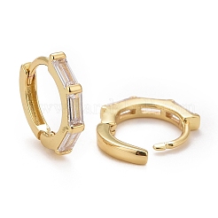 Clear Cubic Zirconia Rectangle Hoop Earrings&nbsp;X-EJEW-I265-08G