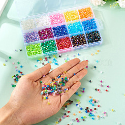 2250Pcs 15 Colors Bicone AB Color Plated Eco-Friendly Transparent Acrylic Beads&nbsp;TACR-TA0001-51