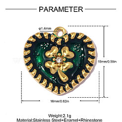 304 Stainless Steel Enamel Pendants&nbsp;STAS-OY014-08G