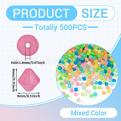 500Pcs Luminous Transparent Acrylic Beads&nbsp;MACR-TA0002-57B
