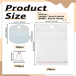 20Pcs Rectangle Laser Cardboard Jewelry Display Cards for Earring&nbsp;CDIS-LP0001-23