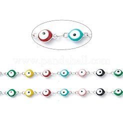 304 Stainless Steel Enamel  Link Chains&nbsp;STAS-H145-17P